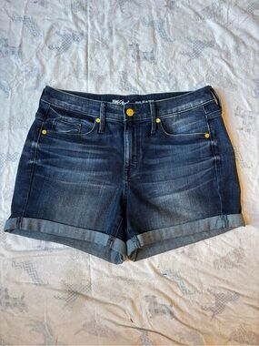 Mossimo Supply Co. Dark Indigo Rolled-Hem Jean Shorts